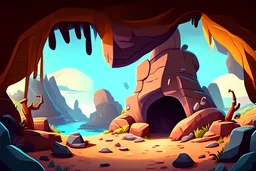 cartoon magic cave landscape realistic cartoon style
