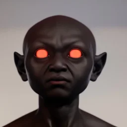 deep dark shadow Archon fetus Elemental God of power, etherical pale white skinny body, huge round head, hypnotizing big black eyes watching over earth with intent, no emotion on face,