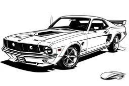 coloring page 1969 Ford Mustang Boss 302