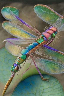 dragonfly, detailed, realistic, cute, vivid colors