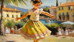 cote d'azur child dancing painting neoclassism 60