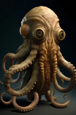 a geigeresque creature that has the head of michael gove and the body is half octopus half trombone in photorealistic, 8K, high detail