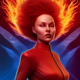 Dark Phoenix, X-Men , Jean Gray. hyperfantastic,hyperscifi,unreal engine 5.best colours,deep purple . fire theme .blue neon smoke.cinamatic,full cinematic lights.beautiful body details,beautiful face details,8k,hyperdetails.by alan parker,ann dittman