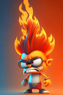 Fire cartoon character 4k