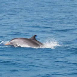 barco pescador de vela con un delfin