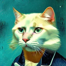 Portrait of a cat by Van Gogh