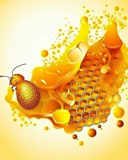 honeycombs and honey splashes design template