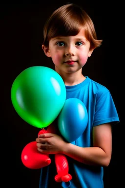 child holding a balloon dog