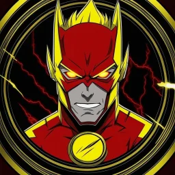 reverse flash animated inside a medalion but dont cut off the edges of the medalion