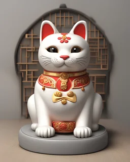 portrait 3D lucky cat