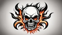 screaming burning skull logo