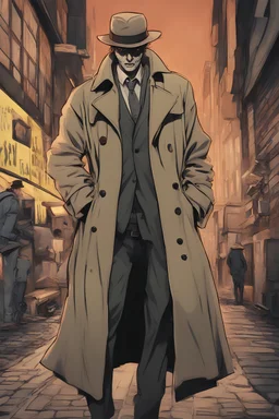 creepy guy with trench coat open