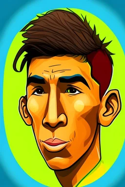 face Roberto Firmino Brazilian soccer player 2d cartoon