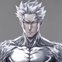 silver skinned anime man