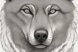 digital drawing of a big wolf