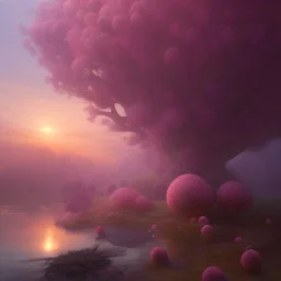 pixar style, volumetric pink sky environment and background, volumetric lighting, dramatic lighting, realistic painting of a strawberryjam glass, detailed digital painting, extreme dense and fine, anime, ornate, colour-washed colors, elegant, small minutiae, tiny features, particulars, centered, smooth, sharp focus, renderman gofur render, 8k, uhd, detailed eyes, realistic shaded volumetric lighting, caustics, backlight