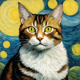 Portrait of a cat by Van Gogh