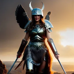 a beautiful (full body)portrait oil on canvas portrait of a valkyrie wear armor helmet with detail eyes by Greg Rutkowski and Raymond Swanland, ultra realistic digital art, hyperdetailed intricate, castle