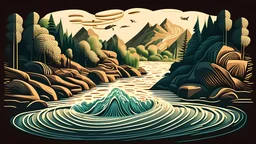 vector graphics, money river