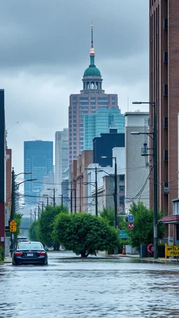 A flooding and city disaster