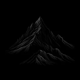 draw a black mountian with black background