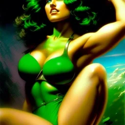 portrait 'beautiful Sexy Busty She-Hulk',crystal clear green eyes,painting by gaston bussiere, greg rutkowski, yoji shinkawa, yoshitaka amano, tsutomu nihei, donato giancola, tim hildebrandt, oil on canvas, cinematic composition, extreme detail,fit full head inside picture,32k