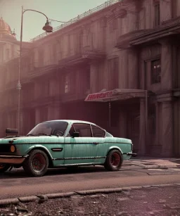 Realistic image. Grunge BMW 4 2024. 4k resolution, intricate details, ornate details, soft lighting, vibrant colors.