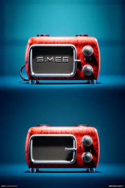 Radio, design by smeg, 3d, Ultra realistic, photo studio,color background, highly detailed, RTX, ultra detail, 3d, finely drawn, high definition.