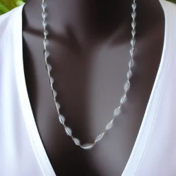 Elegant and simple clear polyester necklace with a single pendant