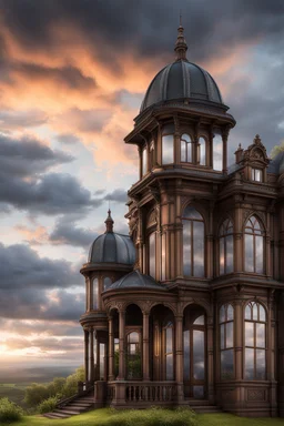 Old Victorian architecture in a Victorian valley, dramatic sky, cloudy sky, digital art, 4k, 8k, trending on ArtStation