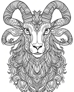 satanist goat tattoo, coloring book page, clean line art, adults drawing book, Black and white only, crisp black lines, sharp lines, coloring page for adults, black and white picture, lots of details, tattoo style,tattoo ideas, full body, without shadows and colors