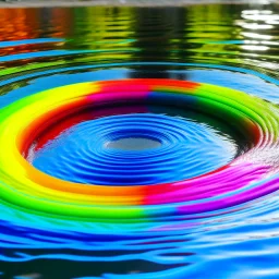 a colourful water circle