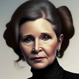 extremely detailed 8k hyperspace wallpaper, carrie fisher, minimal updo hair, professional majestic oil painting by Ed Blinkey, Atey Ghailan, by Jeremy Mann, Greg Manchess, Antonio Moro, trending on ArtStation, Intricate, High Detail, Sharp focus, dramatic, by greg rutkowski, realism, beautiful and detailed lighting, shadows, by Jeremy Lipking, by Antonio J. Manzanedo, by Frederic