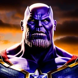 Ultra detailed fullbody Portrait in oil on canvas of Thanos fusion with Captain America with Armor,intense stare,extremely detailed digital painting, extremely detailed face,crystal clear Big eyes, mystical colors ,perfectly centered image, perfect composition, rim light, beautiful lighting,masterpiece,8k, stunning scene, raytracing, anatomically correct, in the style of robert e howard and Ken Kelley and Ohrai Noriyoshi and Simon Bisley and tomzj1