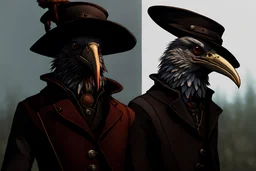 arafed bird wearing a hat and jacket with a long beak, from witcher (2021), portrait photoreal, taking tobacco snuff, trending on artstatio, from the game pathologic 2, 2 0 1 4. modern attire, thomas