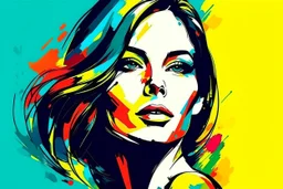 modern abstract woman painting vector