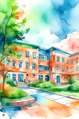 escuela como una acuarela