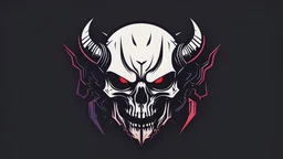 Demon skull logo minimalistic cyberpunk