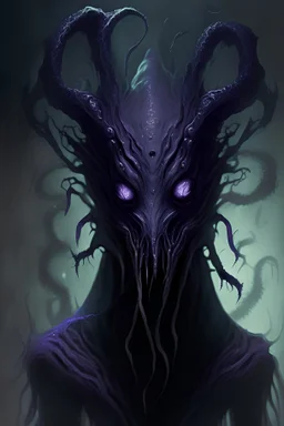 A nightmareish eldritch creature with a simple mask