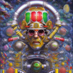 BigApple!! in cloud on scale, marching, big guns! Beercan,twisted,acid trip high resolution computerpainting