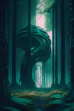 lost but found, futuristic forest,