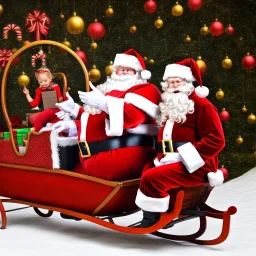 photo, santa claus sleigh, giant spiders