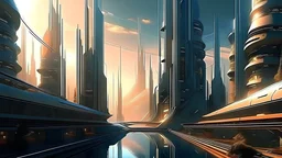 A metropolis futuristic, mornig