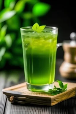 portrait of Thailand green tea cold drink