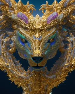 A portrait of a crystalline beast, mythical,fantasy , magnificent, majestic, highly intricate, Realistic photography, incredibly detailed, ultra high resolution, 8k, complex 3d render, cinema 4d