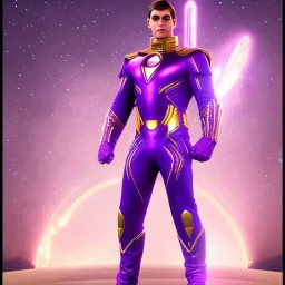 Cosmic super hero, purple costume,4k image,