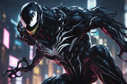 Venom kindred in 8k solo leveling shadow artstyle, machine them, close picture, rain, neon lights, intricate details, highly detailed, high details, detailed portrait, masterpiece,ultra detailed, ultra quality