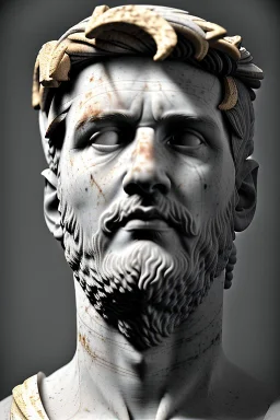 Ultra Realistic image, Roman sculpture, white marble material, Lionel Messi, gold Laurel wreath, chisel style, waist up portrait, epic, celestial, cinematic lighting, God light, god rays, 4k resolution, smooth details, ornate details, soft lighting, unreal engine 5, marble background.