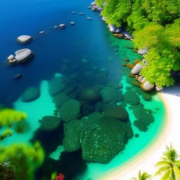 Pulau Tioman, Malaysia,aerial view,cloudy,extremely detailed digital painting, high resolution,8k, realistic, beautiful, volumetric lighting, mystical colors ,perfectly centered image, perfect composition, rim light, beautiful lighting,masterpiece, stunning scene, raytracing, anatomically correct, in the style Van Gogh and robert e howard and Ken Kelley and Ohrai Noriyoshi and Simon Bisley and tomzj1.