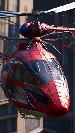 a helicopter with spiderman design, ultra realistic, 4k, ultra detail, full body, perfect
